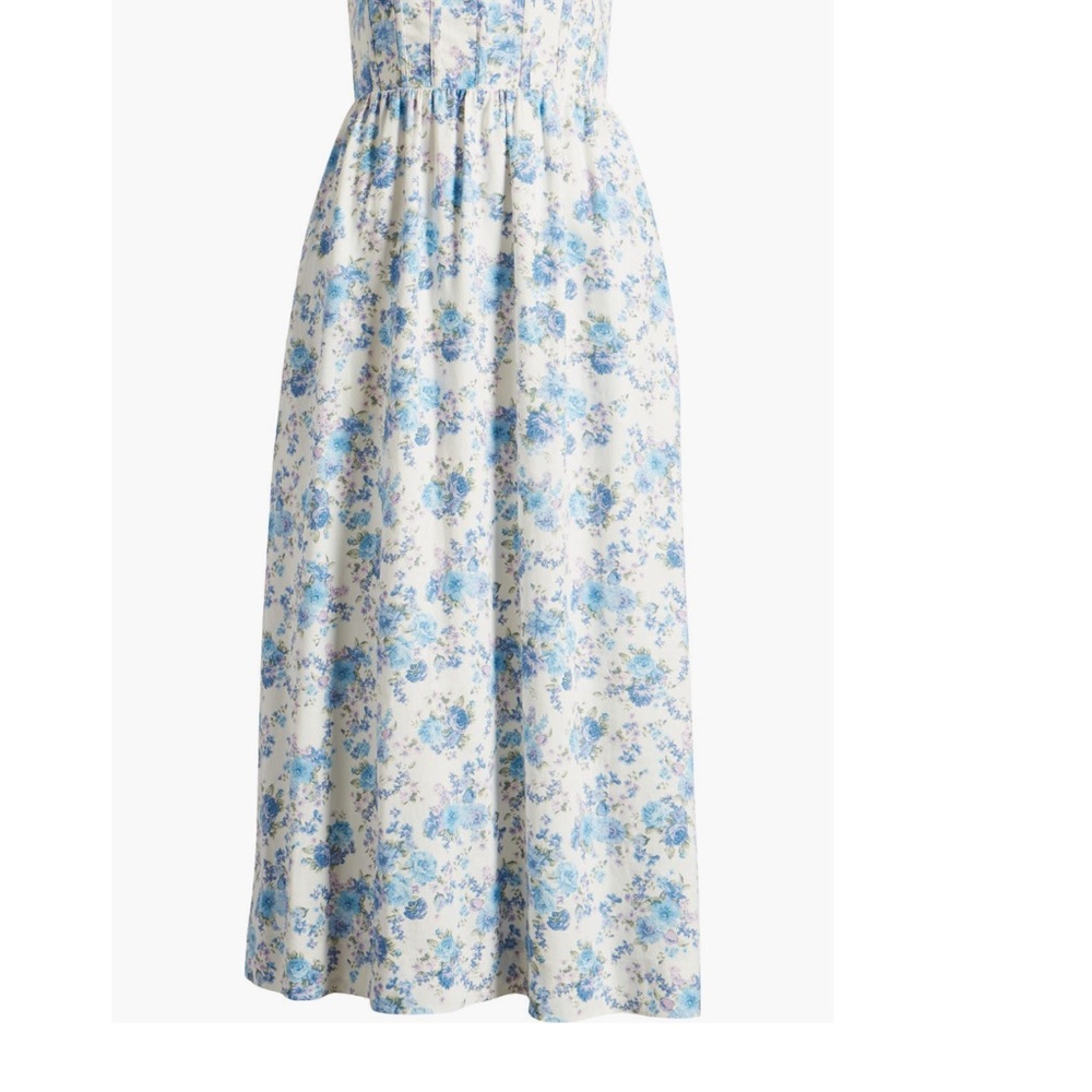 Charles Henry Blue Floral Pattern Dress - Picture 11 of 12